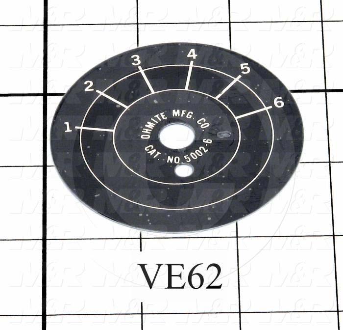 Plate, Round, 6 Position Rotary Switch