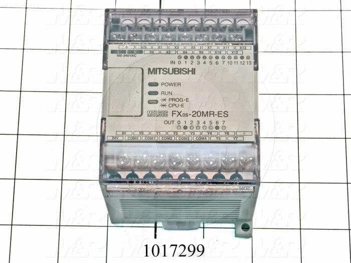 PLC, FX0S, 20 I/O, 12 Inputs, 24VDC Sink/Source, 8 Outputs, Relay