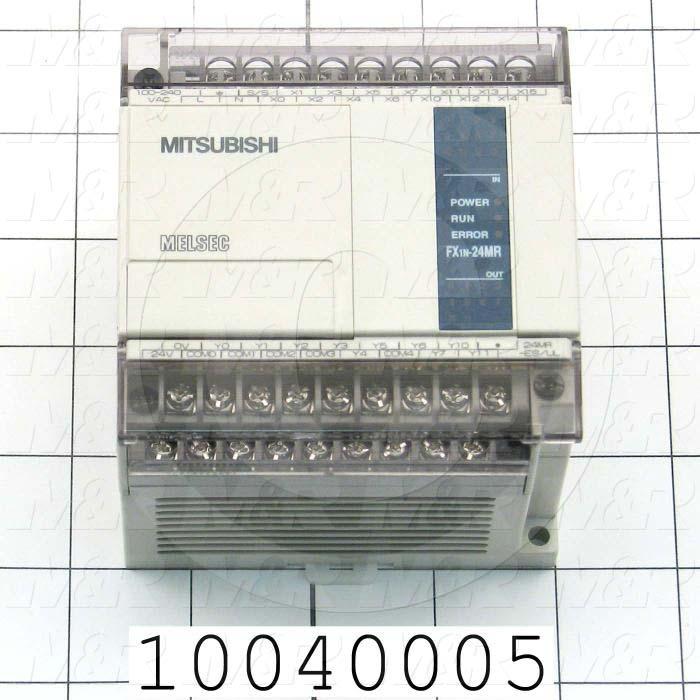 PLC, FX1N, 24 I/O, 14 Inputs, 24VDC Sink/Source, 10 Outputs, Relay