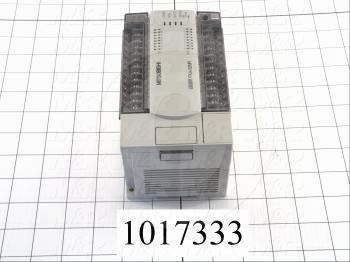 PLC, FX2N, 32 I/O, 16 Inputs, 24VDC Sink/Source, 16 Outputs, Relay, 100-240VAC