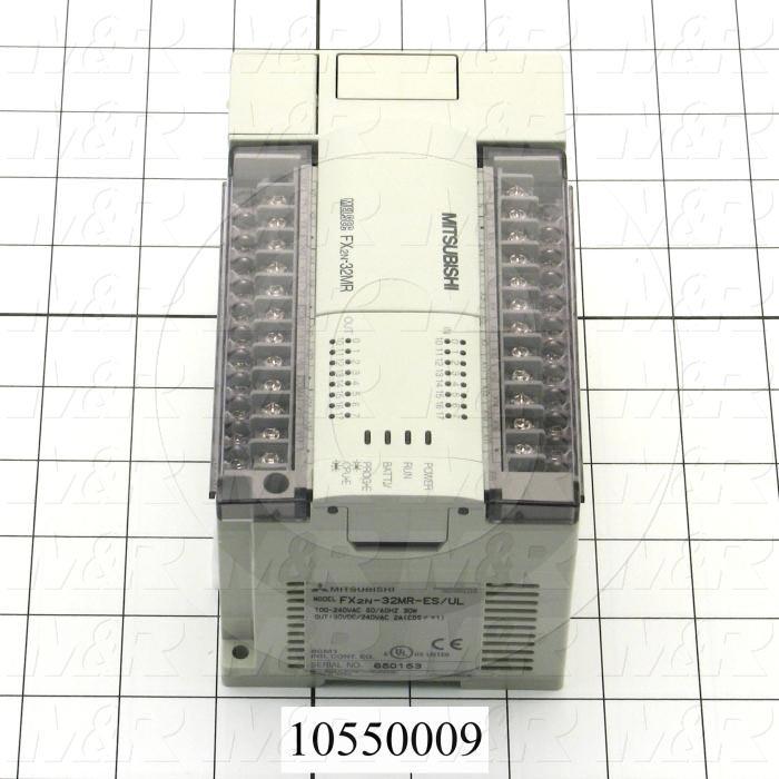 PLC, FX2N, 32 I/O, 16 Inputs, 24VDC Sink/Source, 16 Outputs, Relay