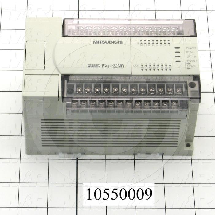 PLC, FX2N, 32 I/O, 16 Inputs, 24VDC Sink/Source, 16 Outputs, Relay