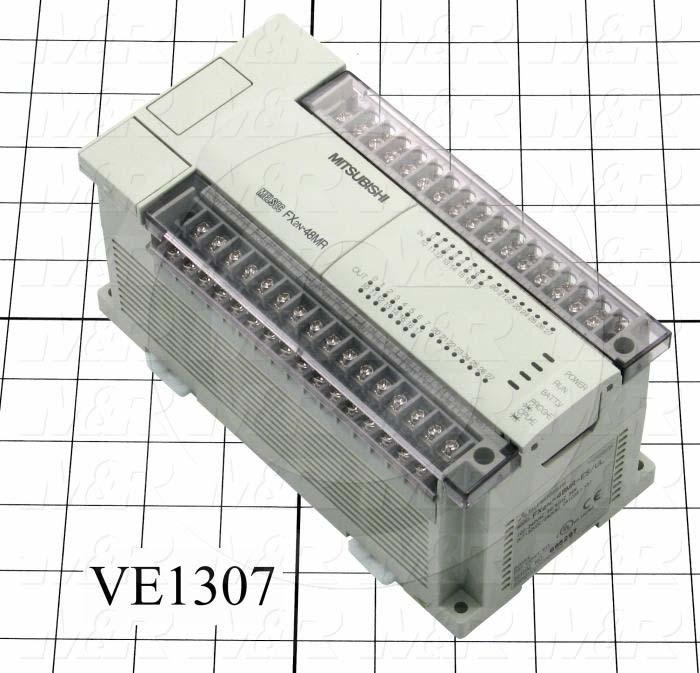 PLC, FX2N, 48 I/O, 24 Inputs, 24VDC Sink/Source, 24 Outputs, Relay, 100-240VAC