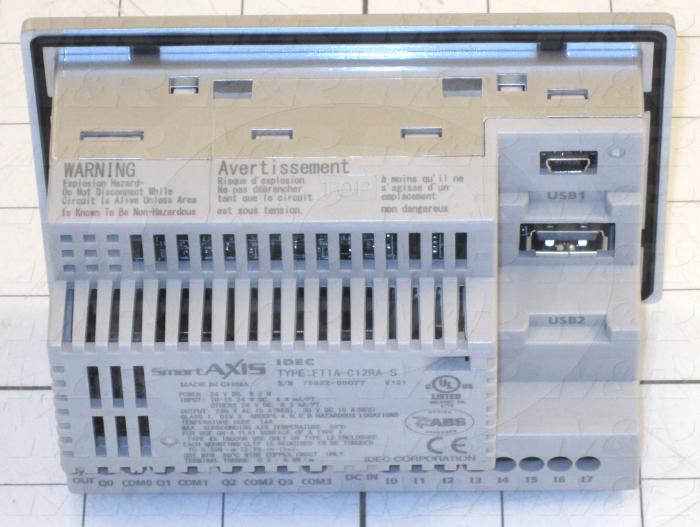 PLC/HMI Controller, 3.8", Touch Screen, 240x100 Pixel, TFT LCD, 24VDC, 8 Inputs, 4 Relay Output(s), 0 to 50 C, USB, Mini USB, With Clock