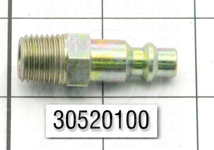 Plug, Coupler Type, 1/4" NPTF Thread Size, Male Mounting Option