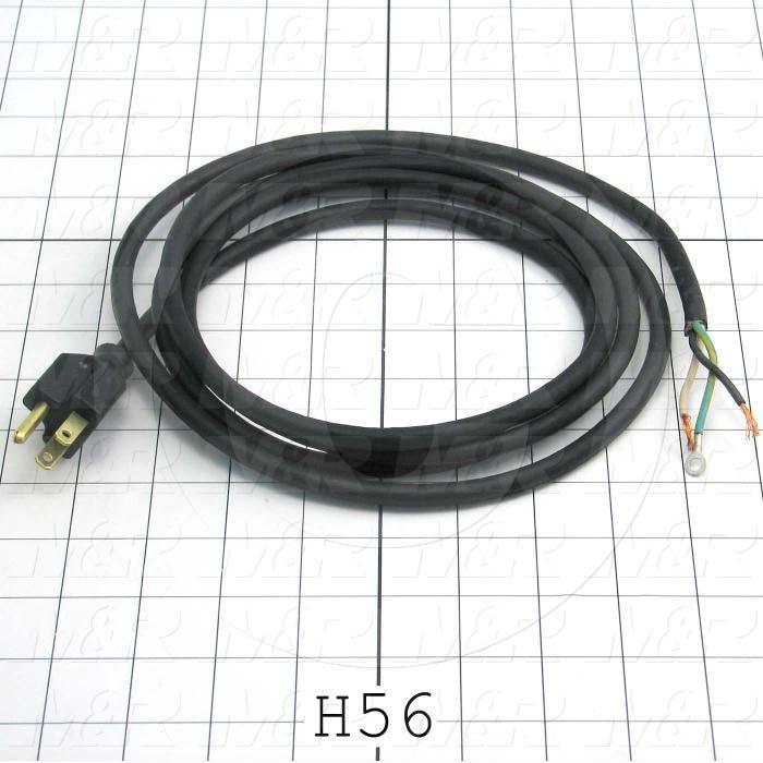 Power Cord, 96", 3 Conductors, 18AWG