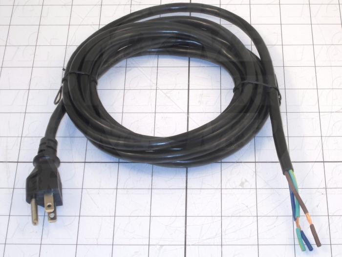 Power Cord, AC USA, 3m, 3 Conductors, 16AWG, 125VAC, 13A