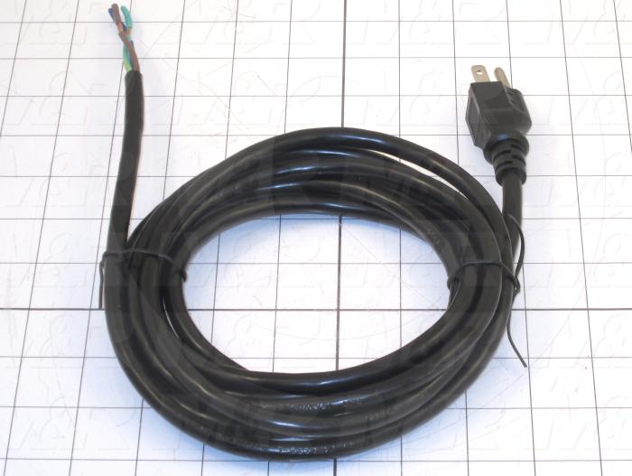 Power Cord, AC USA, 3m, 3 Conductors, 16AWG, 125VAC, 13A