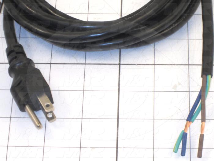 Power Cord, AC USA, 3m, 3 Conductors, 16AWG, 125VAC, 13A