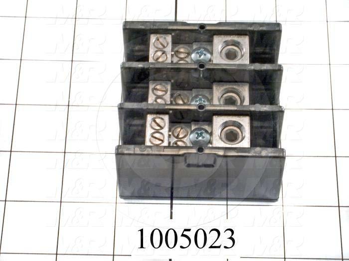 Power Distribution Block, 3 Poles, 1 Line Connection/Pole, 4 Load Connection/Pole, 600VAC, 175A