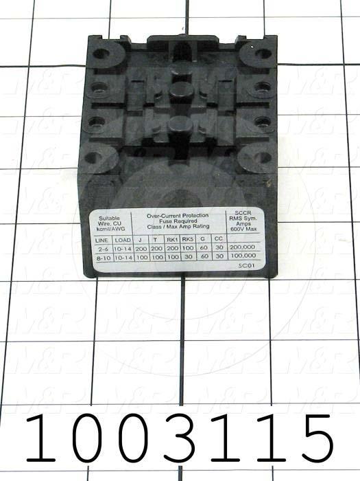 Power Distribution Block, 4 Poles, 1 Line Connection/Pole, 4 Load Connection/Pole