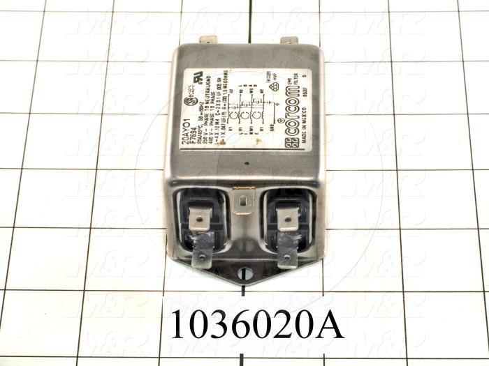 Power Line Filter, 120/250VAC, 50/60Hz, 3A