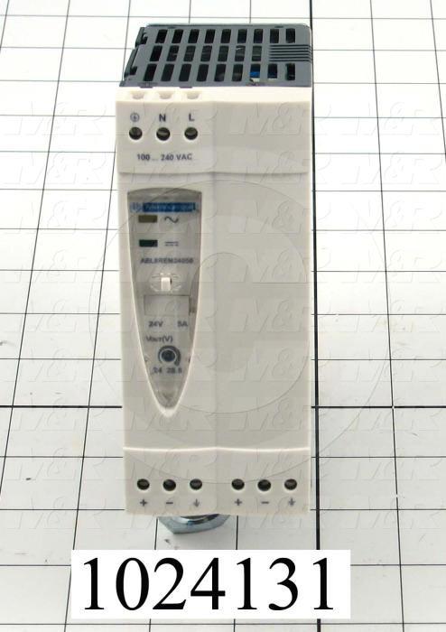 Power Supply, 100-240VAC Input Voltage, 1.4A Input Current, 120W, 24VDC Output Voltage, 5A Output Current