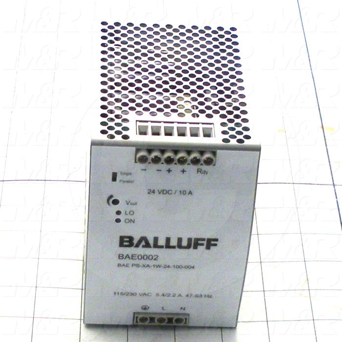 Power Supply, 100-240VAC Input Voltage, 3.2A Input Current, 240W, 24VDC Output Voltage, 10A Output Current, For Use With UV LED