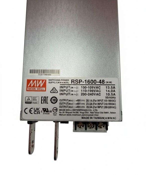 Power Supply, 90-370VAC Input Voltage, 1600W, 48VDC Output Voltage, 0-5VDC Analog Adjustment