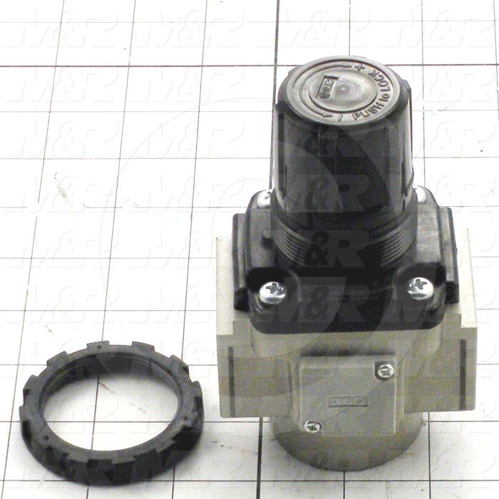 Pressure Regulator, 1.0 MPa Max. Pressure, 3/4" NPT Port In, Bracket & Panel Mounting, 3/4" NPT Port Out