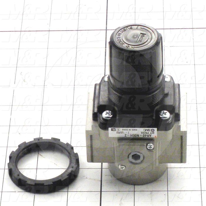 Pressure Regulator, 1.0 MPa Max. Pressure, 3/4" NPT Port In, Bracket & Panel Mounting, 3/4" NPT Port Out