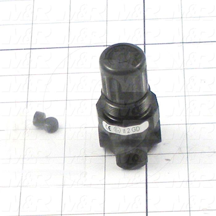 Pressure Regulator, 300 Psi Max. Pressure, 1/8" NPT Port In, Bracket Mounting, 1/8" NPT Port Out, With Gauge