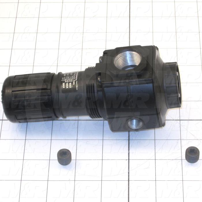 Pressure Regulator, 300 Psi Max. Pressure, 3/4" PTF Port In, Bracket Mounting, 3/4" PTF Port Out, With Gauge