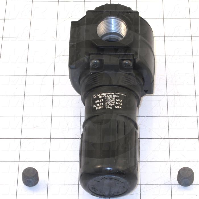 Pressure Regulator, 300 Psi Max. Pressure, 3/4" PTF Port In, Bracket Mounting, 3/4" PTF Port Out, With Gauge