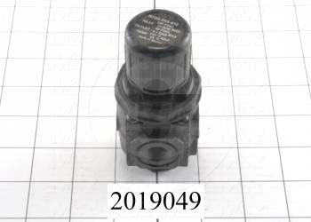 Pressure Regulator, 60 Psi Max. Pressure, 1/4" NPT Port In, Panel Mounting, 1/4" NPT Port Out, With Gauge
