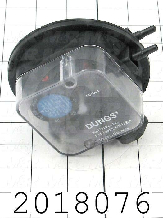 Pressure Regulators/Switches, Max. Pressure 20"wc, Pressure Range .08-.60"wc, Contact ratings 120V 5AMP