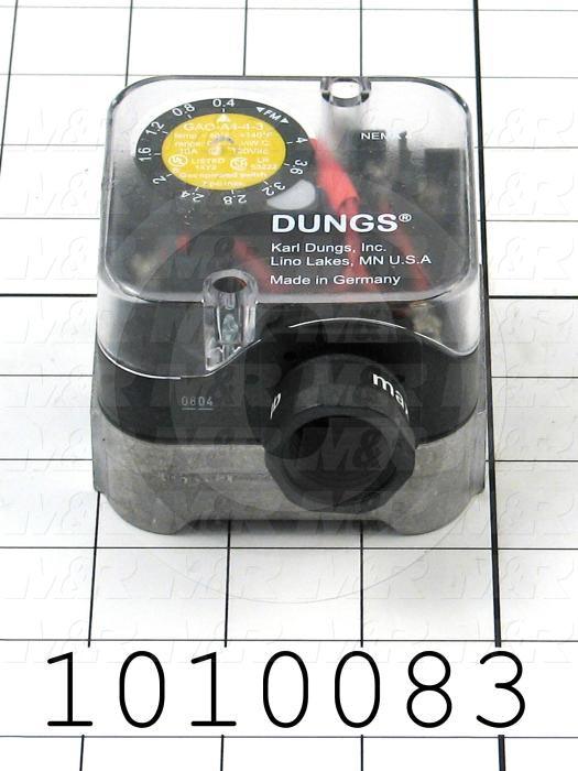 Pressure Switch, 0.4" WC Minimum Pressure, 4" WC Maximum Pressure