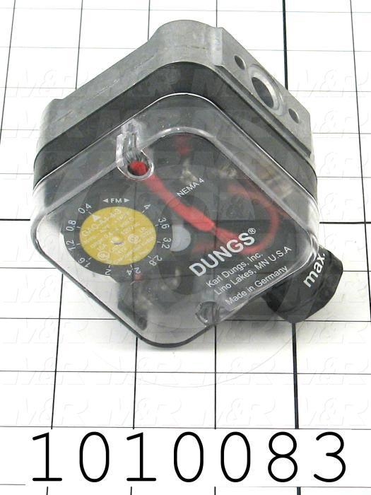Pressure Switch, 0.4" WC Minimum Pressure, 4" WC Maximum Pressure
