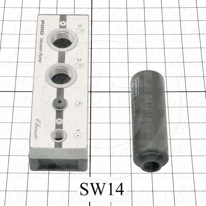 Pump, Type: Air Operated, Max. Vacuum: 27.1"HG