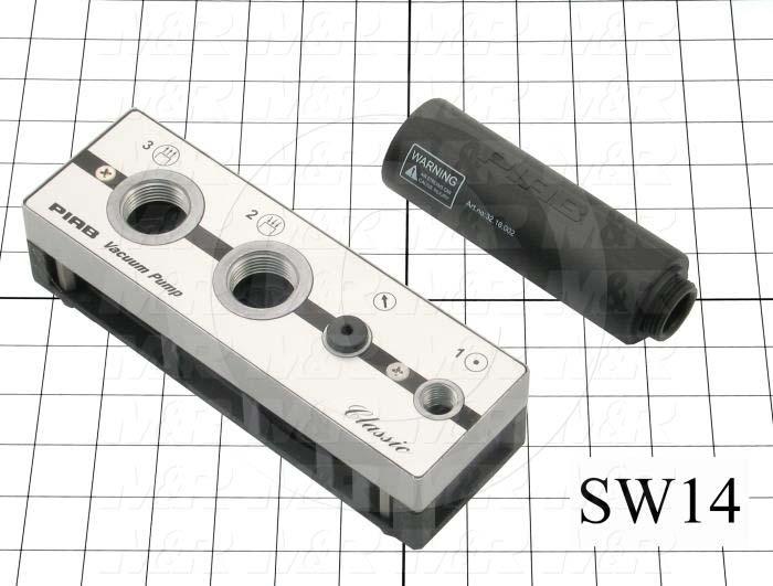 Pump, Type: Air Operated, Max. Vacuum: 27.1"HG