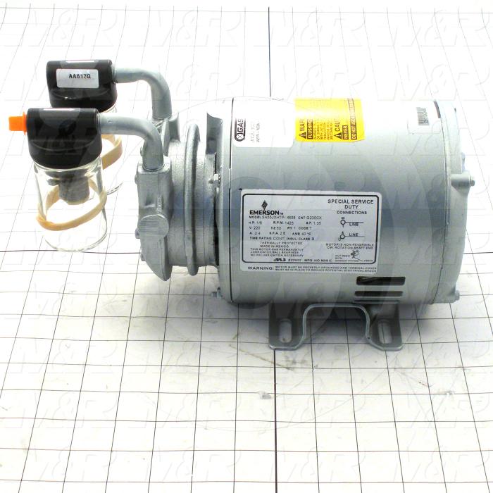 Pump, Type: Electromechanical, Max. Vacuum: 20"Hg