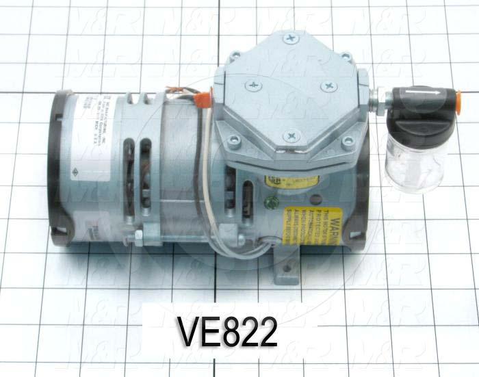 Pump, Type: Electromechanical, Max. Vacuum: 24"Hg