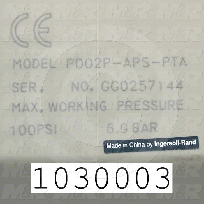 Pumps, Type: Air Operated, 4.6 GPM @ 100 PSI