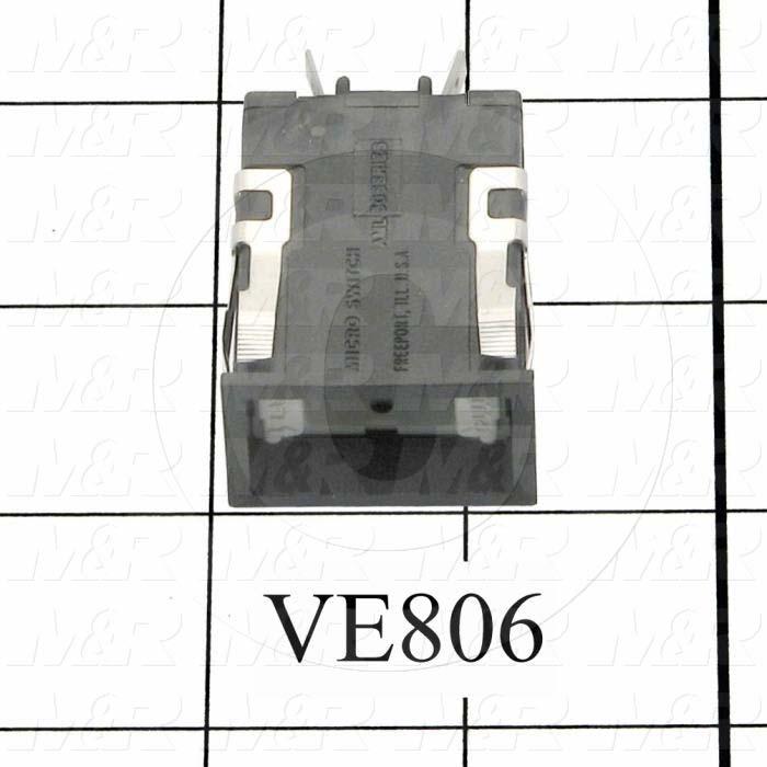 Pushbutton Switch, Alternating, Rectangle, DPST, 0.5-30VDC/0.5-250VAC, 0.4-10A