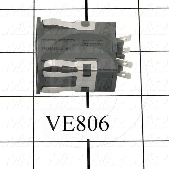 Pushbutton Switch, Alternating, Rectangle, DPST, 0.5-30VDC/0.5-250VAC, 0.4-10A