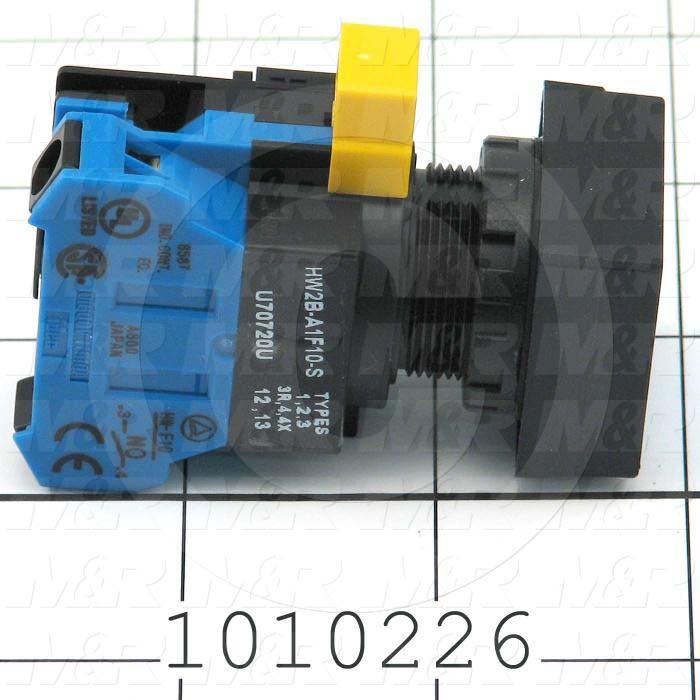 Pushbutton Switch, Maintained, Square, Blue, 1NO