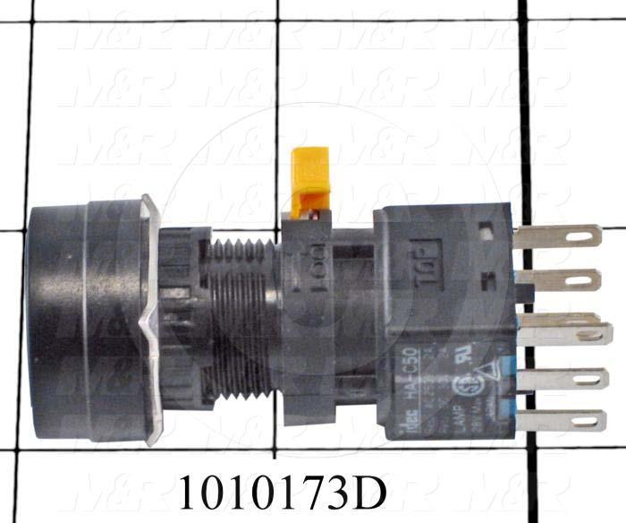 Pushbutton Switch, Momentary, Oversize Round, 16mm, Blue, SPDT, LED, 24VDC