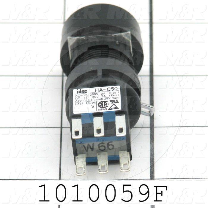 Pushbutton Switch, Momentary, Oversize Round, 16mm, Red, SPDT, LED, 24VDC