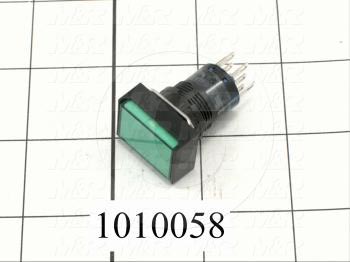 Pushbutton Switch, Momentary, Rectangle, Blue, DPDT, 24V