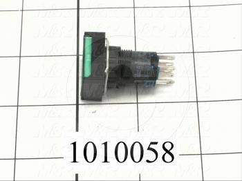 Pushbutton Switch, Momentary, Rectangle, Blue, DPDT, 24V