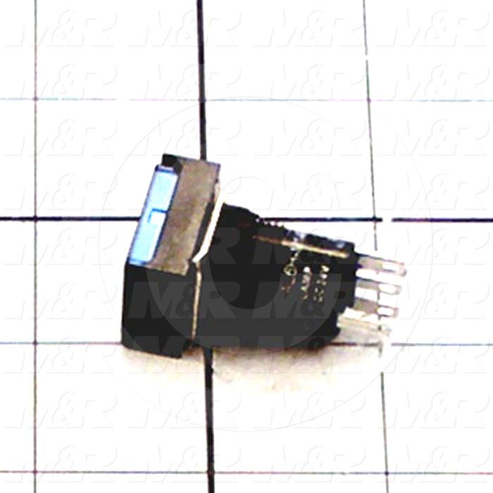 Pushbutton Switch, Momentary, Rectangle, Blue, SPDT, Incandescent, 24V
