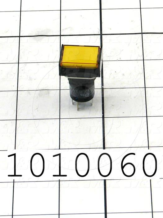 Pushbutton Switch, Momentary, Rectangle, Yellow, SPDT, Incandescent, 24V