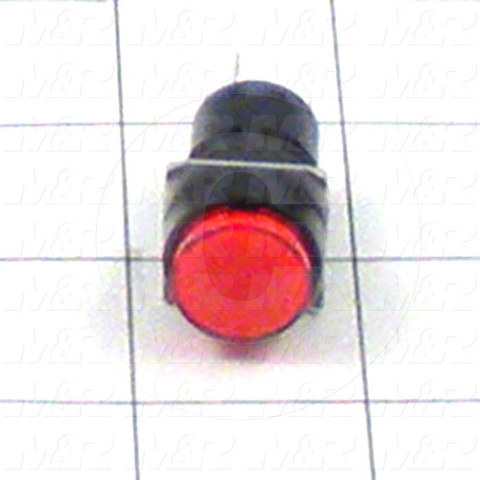 Pushbutton Switch, Momentary, Round, Red, SPDT, LED, 24VDC