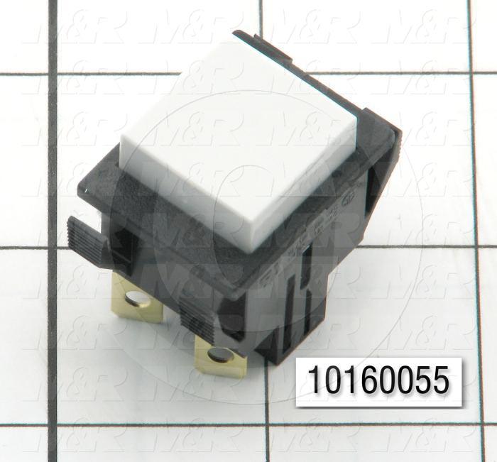 Pushbutton Switch, Momentary, Square, White, 1NO