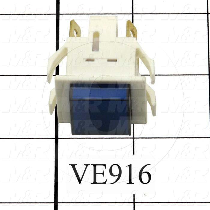 Pushbutton Switch, Square, Blue, DPST
