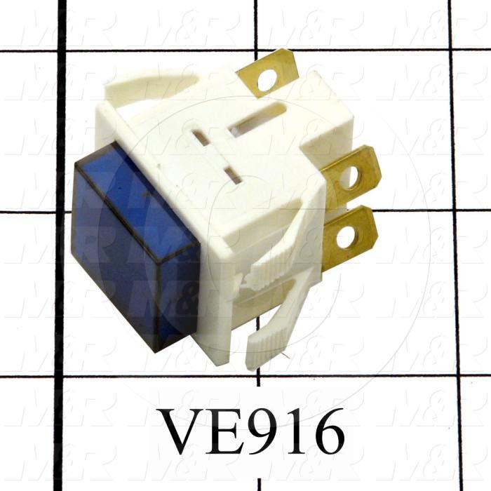 Pushbutton Switch, Square, Blue, DPST