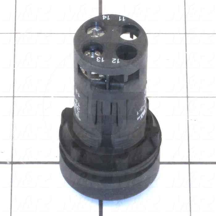 Pushbutton Switch, Unibody, Momentary, Round, 22mm, Blue, 1NO