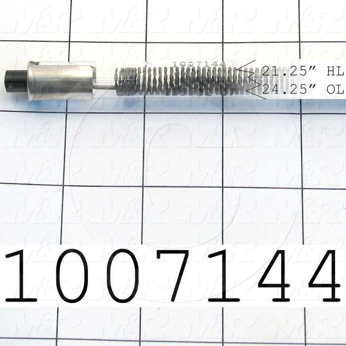 Quartz, Curing Length 22", 208VAC, 1396W, Filament Length 21.25", Total Length 24.25", Marked Black