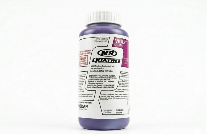 Quatro - Direct to Film (DTF), M&R Brand, 1 Liter Size, Quatro Ink - Violet 1l