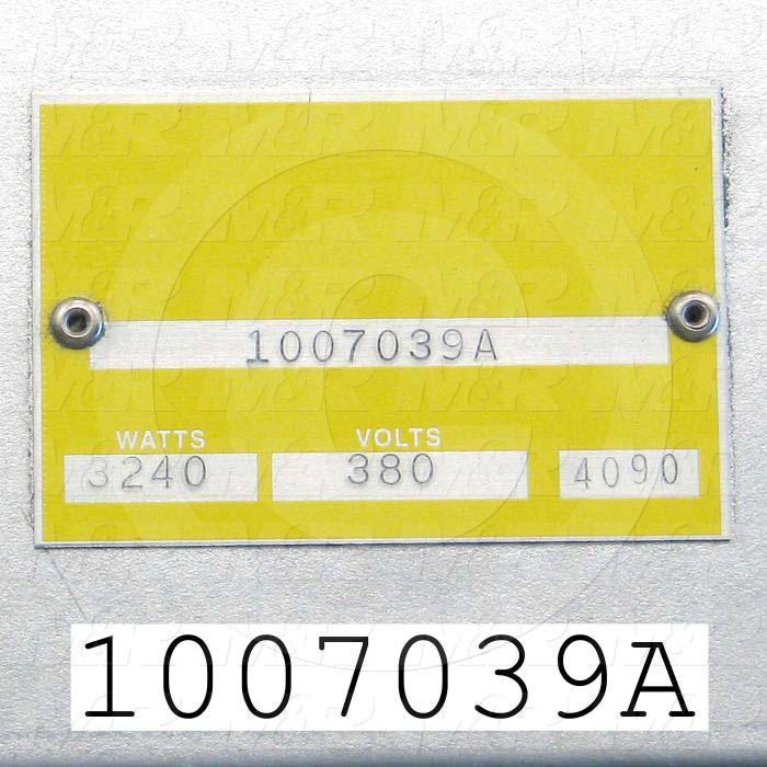 Radiant Panel, Dimension 18"x18", 3240W, Voltage 380VAC, 3 Phase